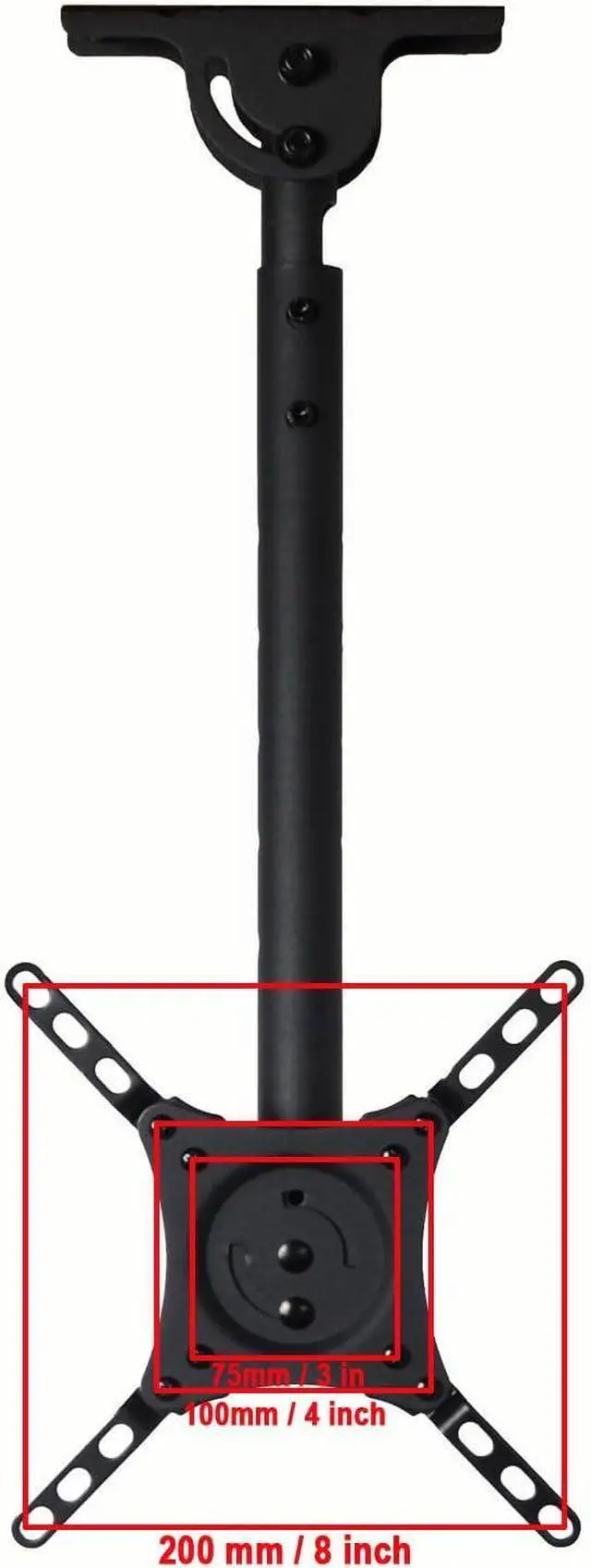 Alt view image 5 of 7 - VideoSecu Tilt Swivel LCD UHD TV Monitor Ceiling Mount Fits Most 32"- 40" LCD LED Flat Panel Display Max VESA 200x200 mm Max Loading up to 66 lbs Height Adjustable ML406B2 1NJ