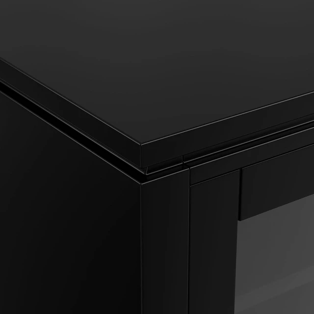 Alt view image 6 of 7 - SIMPLIHOME Cosmopolitan 72" Wide Solid Wood TV Stand in Light Golden Brown