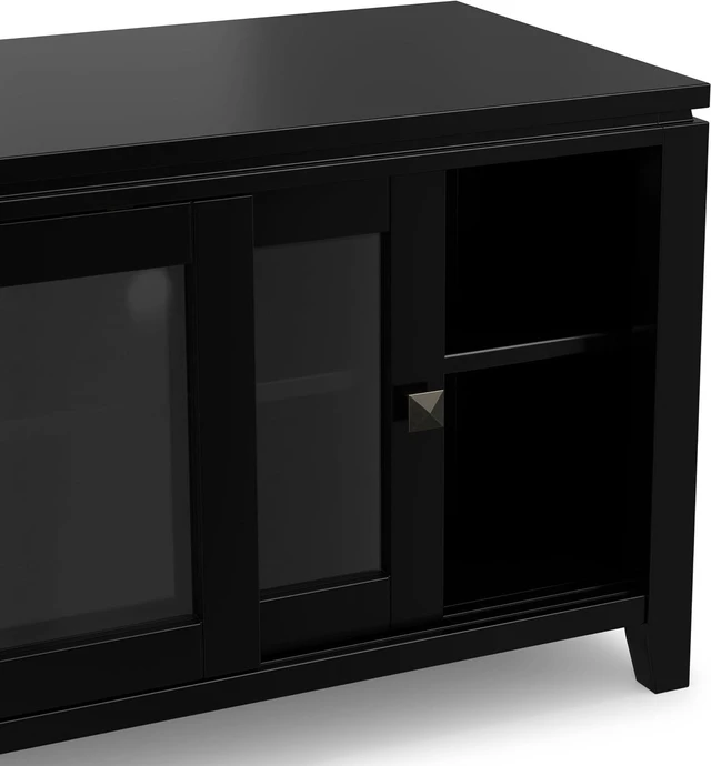 Alt view image 7 of 7 - SIMPLIHOME Cosmopolitan 72" Wide Solid Wood TV Stand in Light Golden Brown