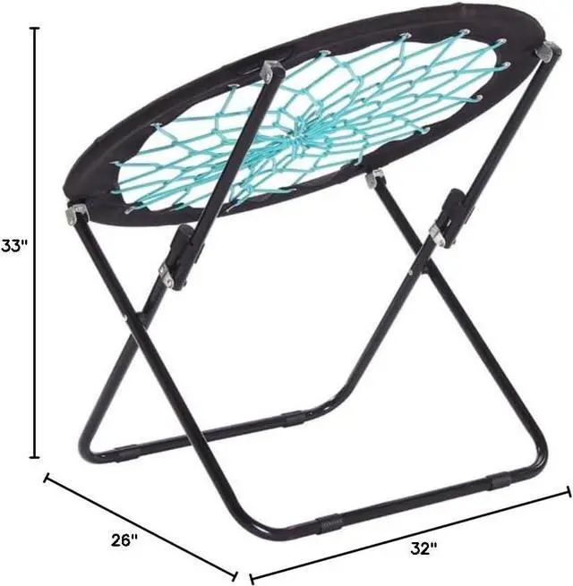 Alt view image 3 of 7 - CampLand Bunjo Bungee Dish Chair - Versatile Folding Chair with Fun Bouncy Design - Circle Web Chair for Room Garden Dorm Rooms and Lounging in Living Rooms, and Bed Rooms