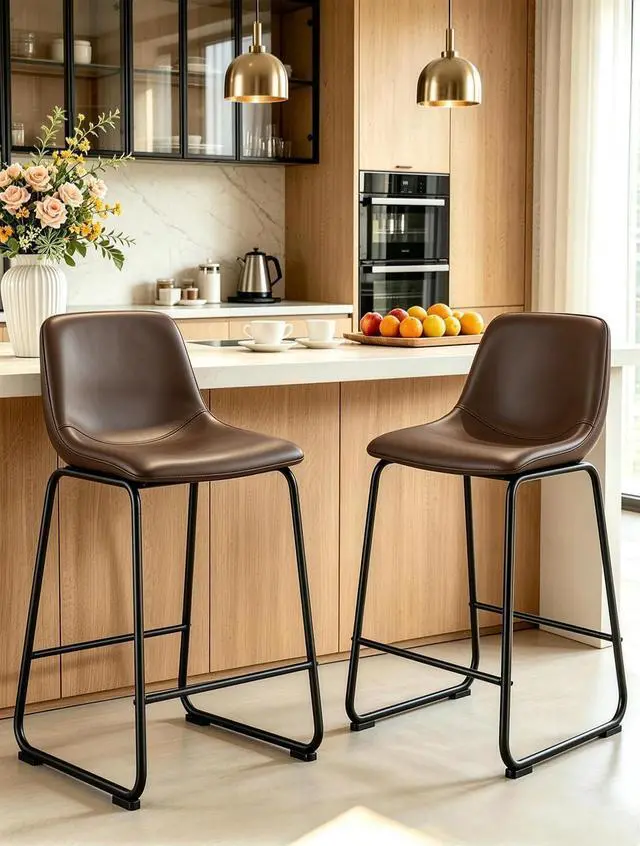 Main image of TAVR 24 inch Counter Height Stools Set of 2, Hold up to 500 lbs, Brown
