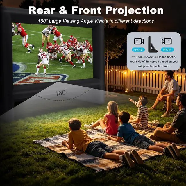 Alt view image 3 of 7 - GYUEM 21 feet Inflatable Outdoor Projector Movie Screen