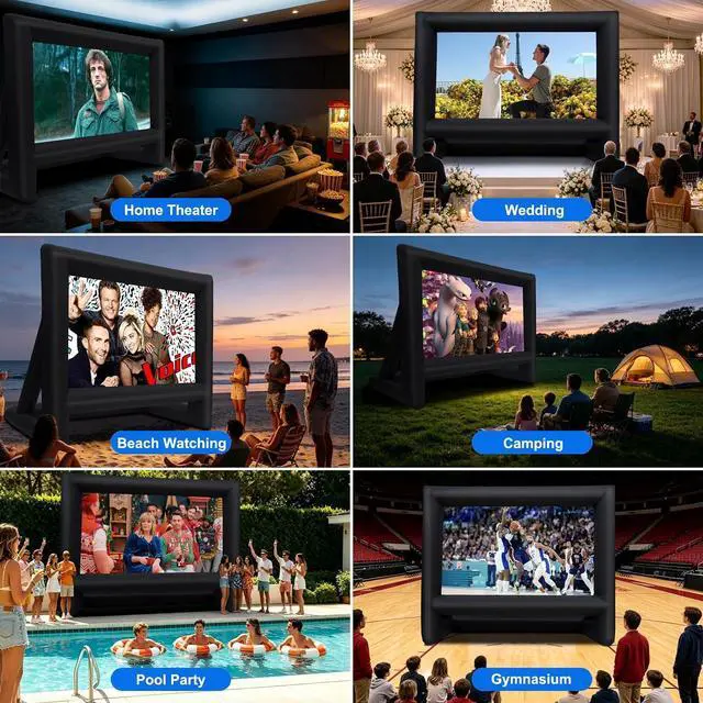 Alt view image 2 of 7 - GYUEM 21 feet Inflatable Outdoor Projector Movie Screen