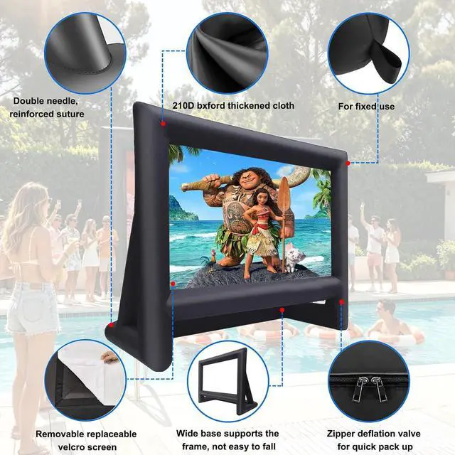 Alt view image 5 of 7 - GYUEM 21 feet Inflatable Outdoor Projector Movie Screen