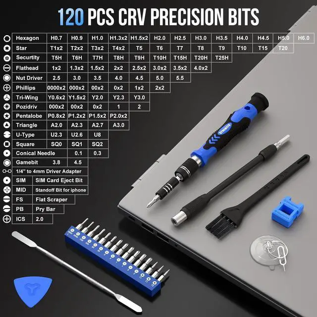 Alt view image 2 of 7 - STREBITO Electronics Precision Screwdriver Sets 142-Piece with 120 Bits