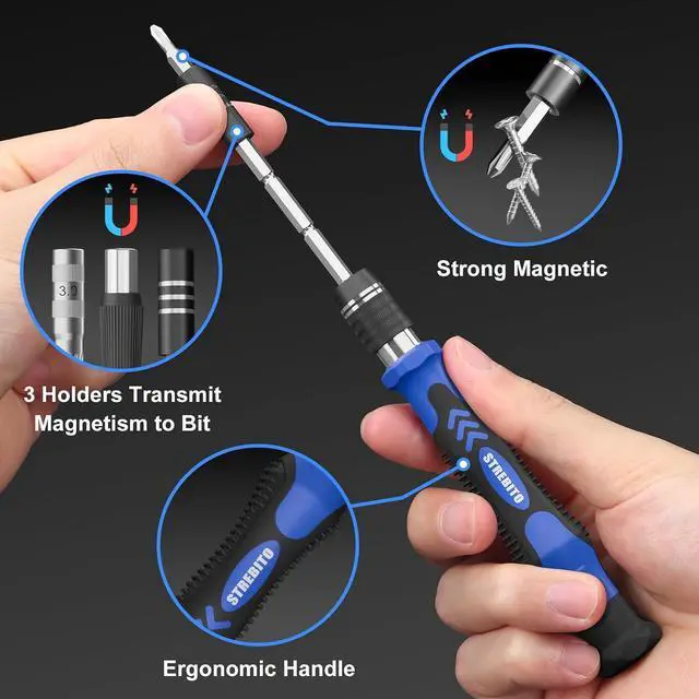 Alt view image 3 of 7 - STREBITO Electronics Precision Screwdriver Sets 142-Piece with 120 Bits