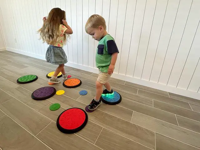 Alt view image 2 of 3 - Kore Design® Sensory Game Tiles  Set of 6 Large and 6 Small Assorted Colors, Pastel