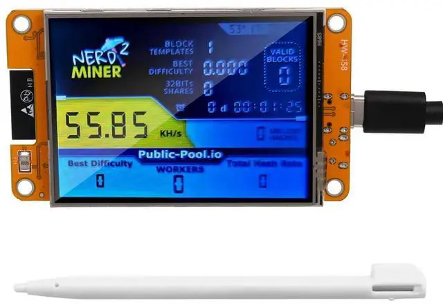 Alt view image 5 of 7 - NerdMiner 2 Miner 55-60KH/S BTC Lottery Solo Miner 2.8 Inch Display Bitcoin BTC Miner Solo Nerd Miner