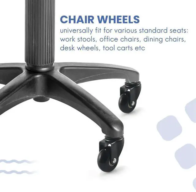 Alt view image 6 of 7 - 5 Pcs Replacement Chair Caster Wheels 2 Inch, Heavy Duty Wheels With Plug-In Stem 7/16 X 7/8 Inch,Quiet & Smooth Rolling