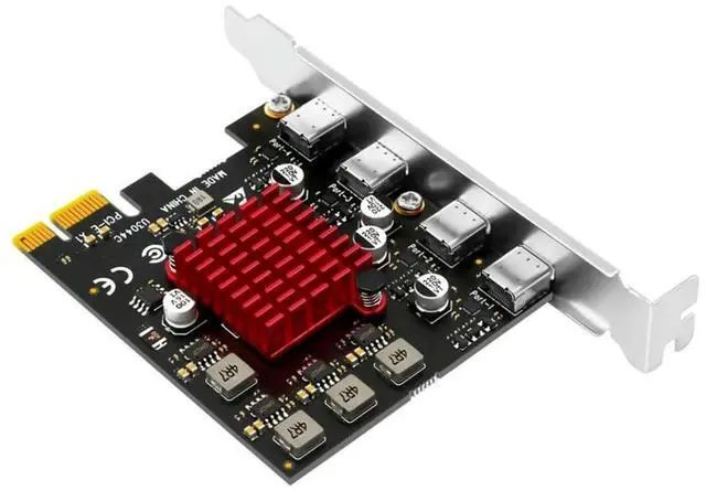 Alt view image 7 of 7 - PCIE Expansion Card PCIE to 4 Port USB3.2 Gen1 Type-C Expansion Card Adapter Card for Desktop PC