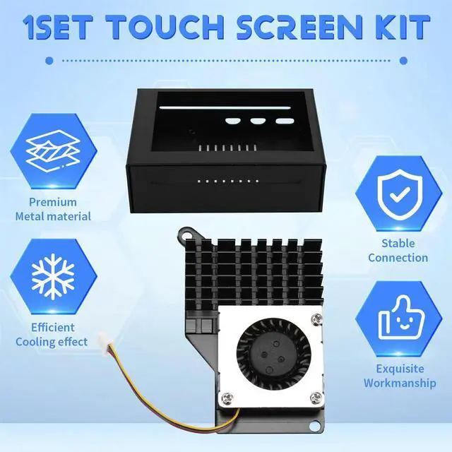 Alt view image 7 of 7 - 3.5 Inch MHS Touch Screen for Raspberry Pi 5, with l Case and Active Cooler Black Radiator