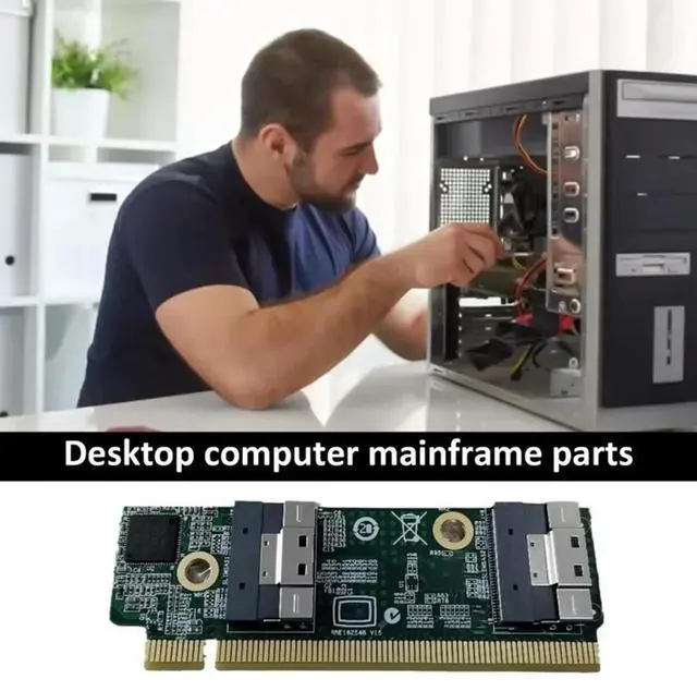 Alt view image 7 of 7 - SFF-8654 Extension Card to PCIe X16 Converters Supports SFF-8654 to PCIe Interfaces Convert Card Adapters for 1U Server