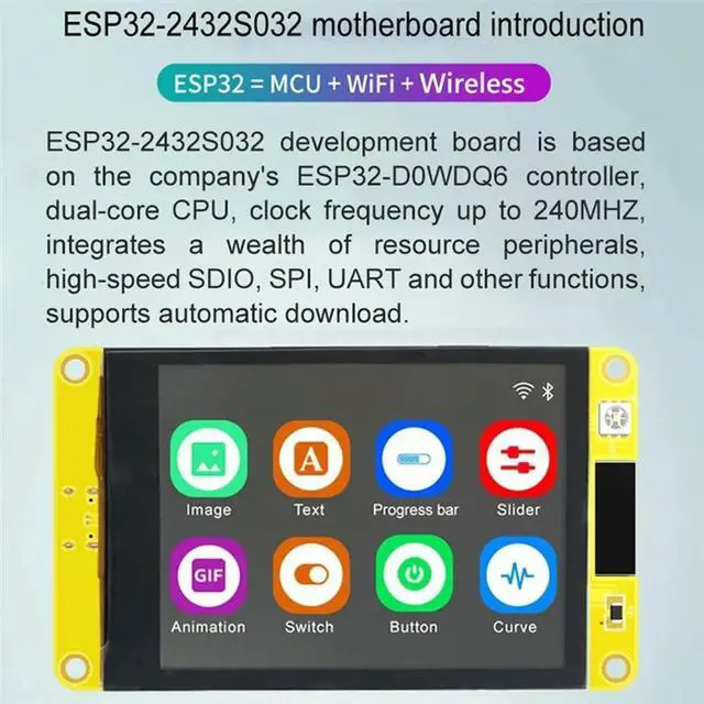 Alt view image 6 of 7 - Bluetooth Development Board Display Screen LCD TFT Module ESP32 For LVGL +3.5In 320X480 RGB Capacitive
