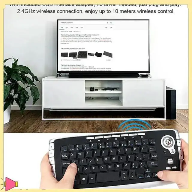 Alt view image 7 of 7 - Trackball Keyboard Scroll Wheel Mini USB Keyboard Two-In-One Mouse And Keyboard Set