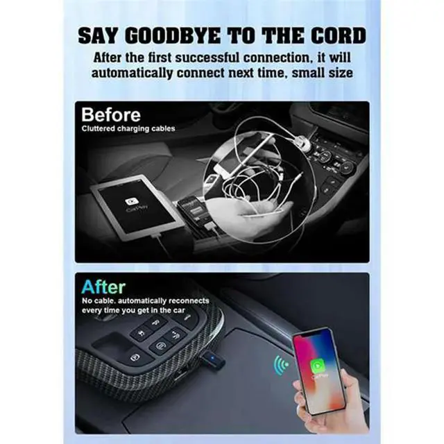 Alt view image 6 of 7 - Wireless Carplay Adapter Carplay Wireless Adapter For ,5Ghz Automatic Connection Carplay For Car Model 2016