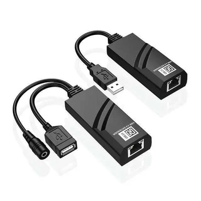 Alt view image 6 of 7 - USB 2.0 Extender Over Cat5 Cat5e Cat6 Ethernet Cable Transfer Up To 100M RJ45 Receiver With DC5V/2A Power Adaptor