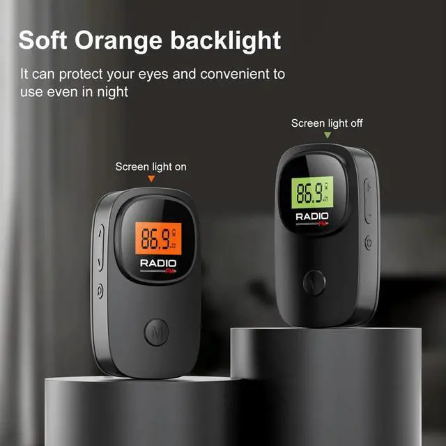 Alt view image 7 of 7 - FM Radio Digital Tuning Mini Radio with Earphone Operated Radio with Clip for Home Outdoor