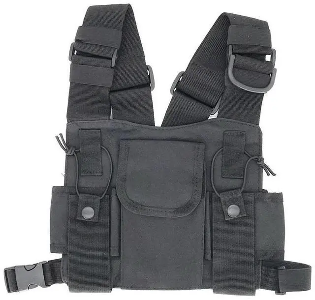 Alt view image 6 of 7 - Radio Harness Chest Front Pack Adjustable Strap Vest Rig Carry Bag Lightweight for Baofeng UV-5R UV-82/BF-888S TYT/ICOM