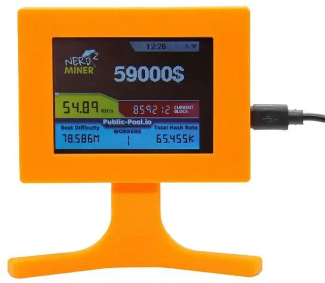 Alt view image 6 of 7 - Nerdminer V2 56kh/S 2.8 Inch LCD Display Nerdminer Bitcoin Crypto Solo Lottery Desk Miner Cryptocurrency Miner Orange