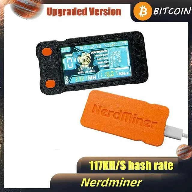 Alt view image 5 of 7 - Upgraded Nerdminer Miner 117KH/S with Color Screen BTC Solo Lottery Mining Miner Mini Bitcoin BTC Miner Nerd Miner