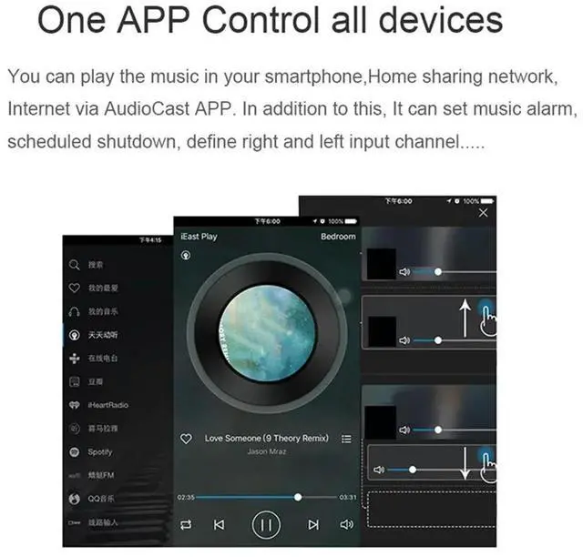 Alt view image 7 of 7 - Wireless Music Audio Streamer Receiver Audiocast Ieast Play M5 DLNA For Airplay Audio Adapter Multi Room Streams, Durab