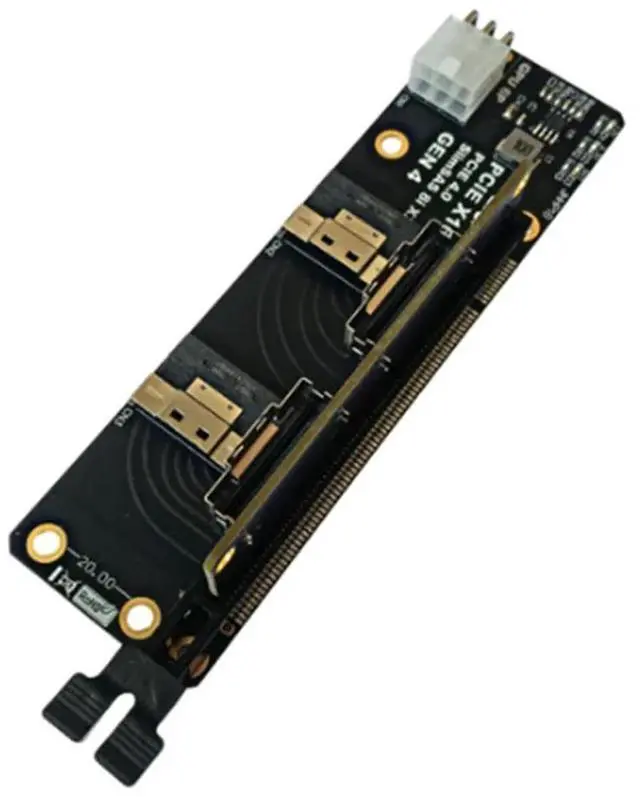 Alt view image 3 of 4 - Gen4 2 Ports Slimsas 8I X2 To PCIE 4.0 X16 Slot Adapter Board For Network Card Graphics Video Card Capture Easy Install