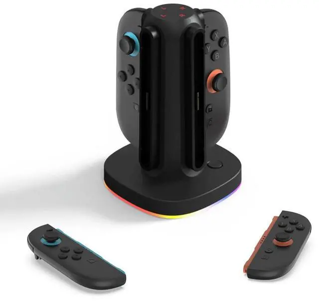 Alt view image 5 of 7 - For NS2 Joy-Con Controller Stand 4-In-1 Game Controller Charging Base Space-Saving Gamepad Charging Station Gifts for Friend