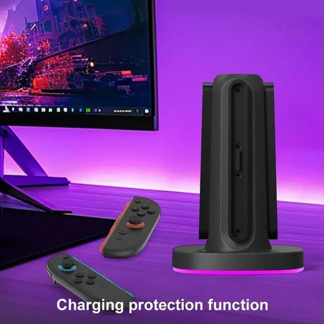 Alt view image 7 of 7 - For NS2 Magnetic Charger Station 4-In-1 Game Controller Charging Base Space-Saving Gamepad Charging Station Gaming Accessories