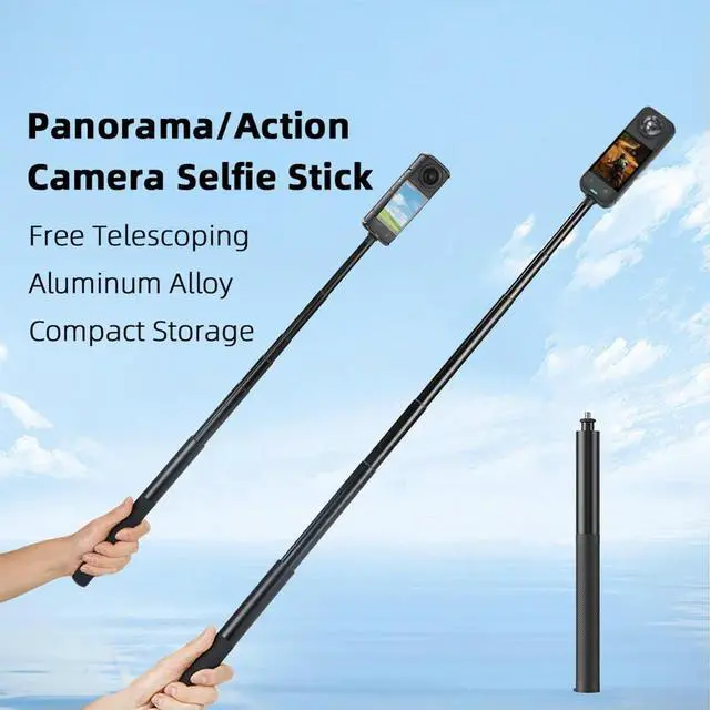 Alt view image 6 of 7 - Carbon Fiber Selfie Stick 1/4 Inch Screw Adjustable Extension Pole Long Pole Selfie Stick for Insta 360 X5 Action4/POCKET3