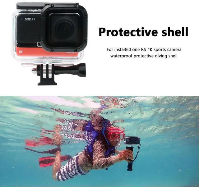 Alt view image 7 of 7 - Protective Cover Shell Waterproof Protective Shell Transparent Support 60m Snorkeling for One Rs 4k Action Camera