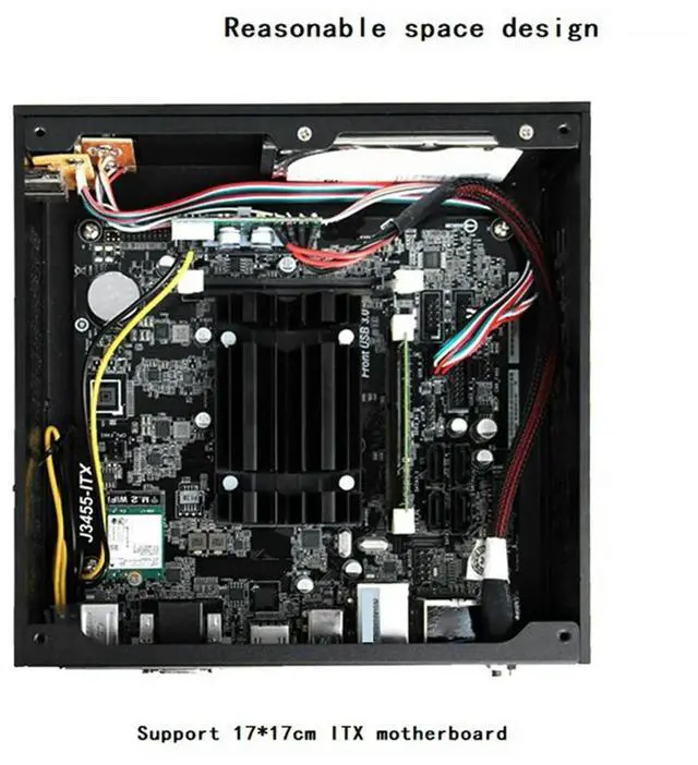 Alt view image 5 of 7 - Mini ITX Computer Case Chassis Aluminum HTPC Mini ITX DIY PC Cases A01 Chassis HTPC Horizontal Computer