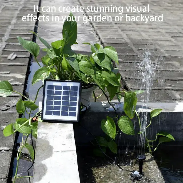 Alt view image 6 of 7 - 1.5W Solar Floating Garden Fountain Kit with 7 Nozzles Adjustable Fountain Pump Garden Waterfall Fountain Kit Pond Garden Decor