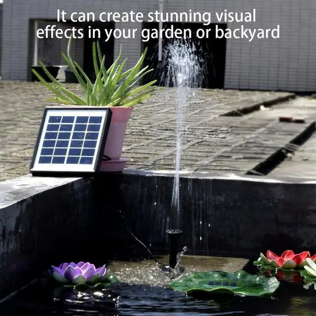 Alt view image 7 of 7 - 1.5W Solar Floating Garden Fountain Kit with 7 Nozzles Adjustable Fountain Pump Garden Waterfall Fountain Kit Pond Garden Decor
