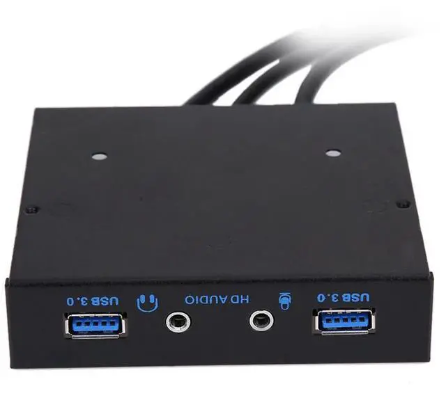 Alt view image 5 of 7 - 3.5" 20Pin to 2 USB 3.0 Port HUB + HD Audio PC Floppy Expansion Front Panel