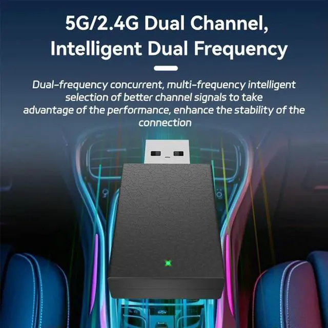 Alt view image 6 of 7 - Wired To Wireless Carplay & Android Auto 2 in 1 Dongle 2.4/5G Bluetooth-Compatible 5.0 for Wired CarPlay Android Auto Cars
