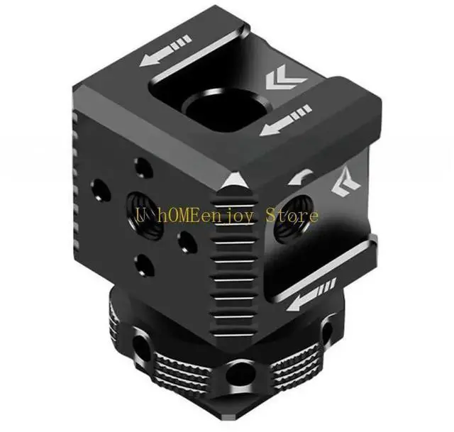 Alt view image 2 of 3 - Lightweight Camera Flashes Mount With 3 Cold Shoe Ports for Microphones And Lighting Attachments