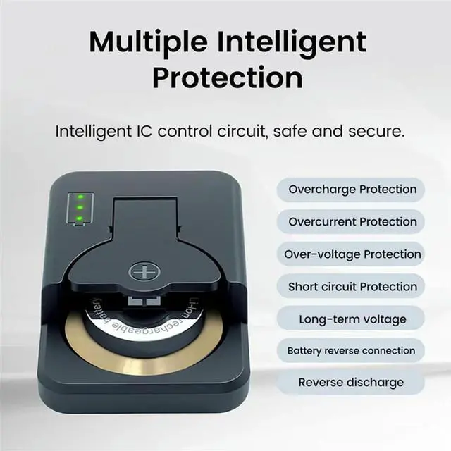 Main image of 2X USB C Coin Cells Button Charger For LIR1025/1220/1254/1620/1632/2016/2025/2032/2430 Button Charger A