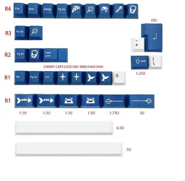 Alt view image 3 of 3 - Ergonomic Keycaps 138 Keys / Set Keys PBT Dye Sublimation Keycaps for MX Switches