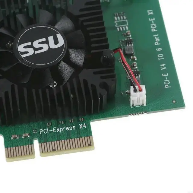 Alt view image 2 of 3 - Mining PCI-E Extender Riser Card 1 to External 6 USB Adapter 16X Slots Card PCI-E Adapter Multiplier Riser Card