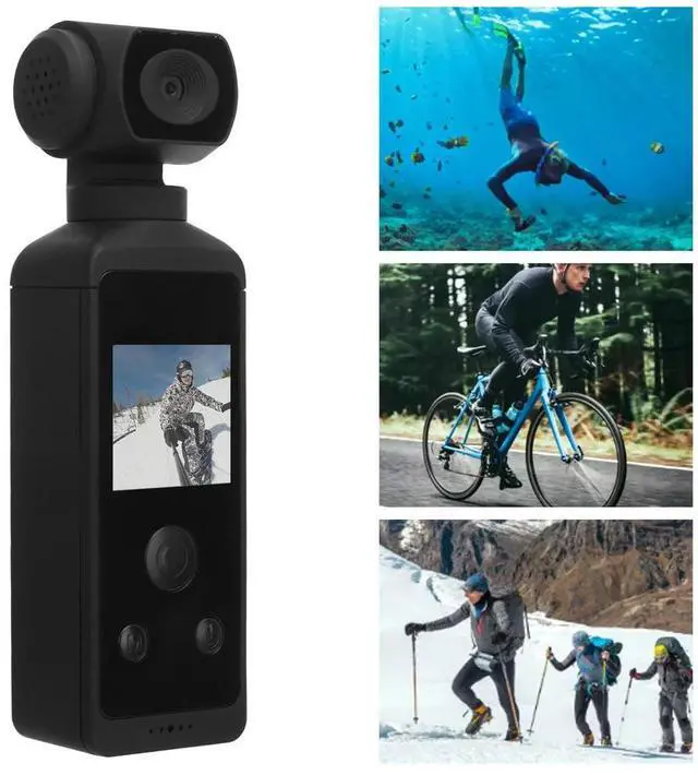 Alt view image 3 of 3 - Pocket Camera 4K HD 270° Rotatable Anti Shaking with Mic Clip for Outdoor Riding Diving Shooting