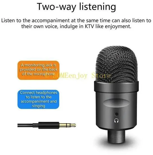 Alt view image 3 of 3 - JY-U13 Condenser Microphone USB Mic Professional Computer Gaming Mic with Shock Mount & USB Cable Plug & for Play for