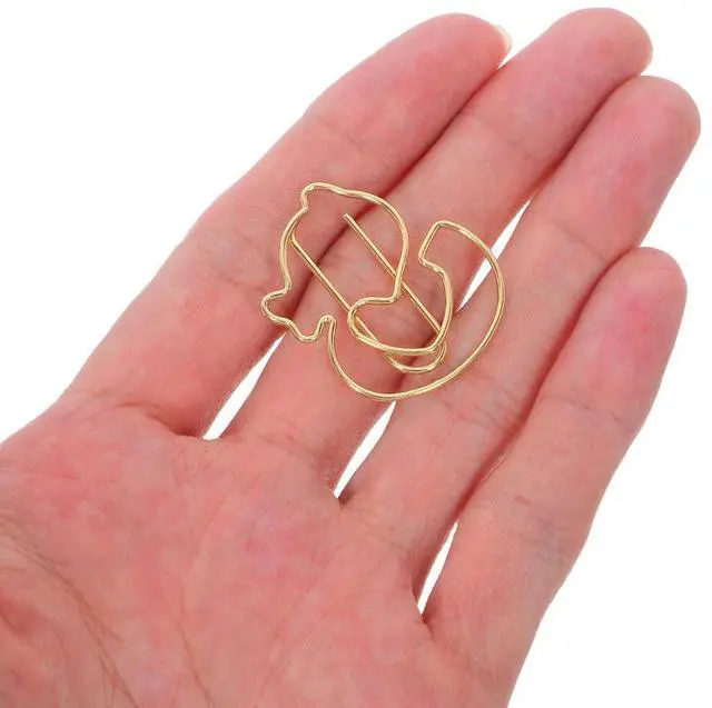 Main image of 100Pcs Cartoon Duck Shaped Paper Clips Cute l Animal Bookmarks Office School Supplies Creative Stationery Lovely Paper Clip