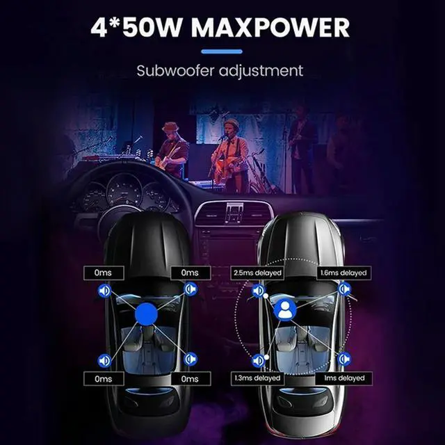 Alt view image 2 of 4 - 4X50w Car DSP Amplifier Processor Support 10 EQ Sound Effects Digital Sound Processors Plug And Play Audio Power Amp Easy T