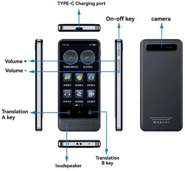 Main image of AI Translator Device Multi-Language Offline Simultaneous Interpretation Voice Translator For Travel