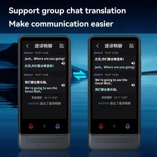 Alt view image 4 of 4 - AI Translator Device Multi-Language Offline Simultaneous Interpretation Voice Translator For Travel