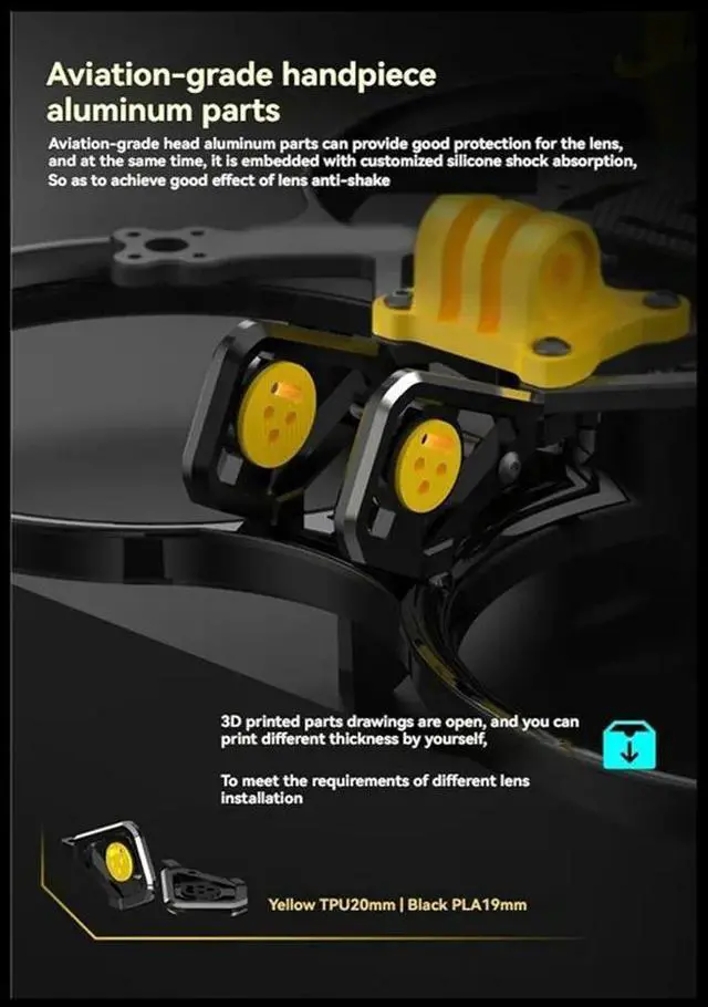 Alt view image 3 of 4 - For Speedybee Bee35 Pro LED 3.5" Frame Kit For FPV Racing Drones For O3 HD VTX Drone Parts