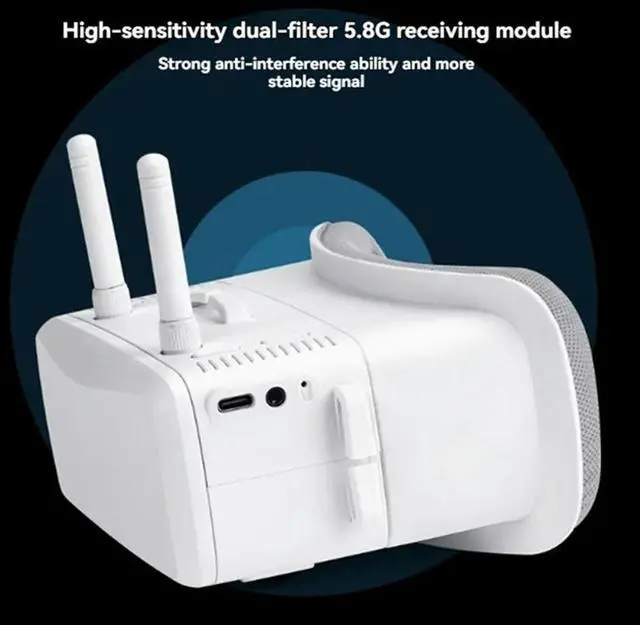 Alt view image 4 of 4 - 5.8Ghz FPV Goggles 40CH Dual Antenna 3 Inch Screen Focus Adjustable For Racing Drone Micro Whoop