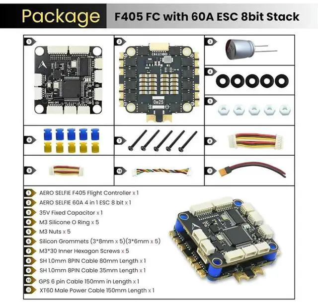 Alt view image 3 of 4 - H743 Flight Controller For INAV, FPV Racing Drones Supports 2-6S Lipo,O3 Dual BEC, Includes 60A 8 Bit ESC 30X30 Stack