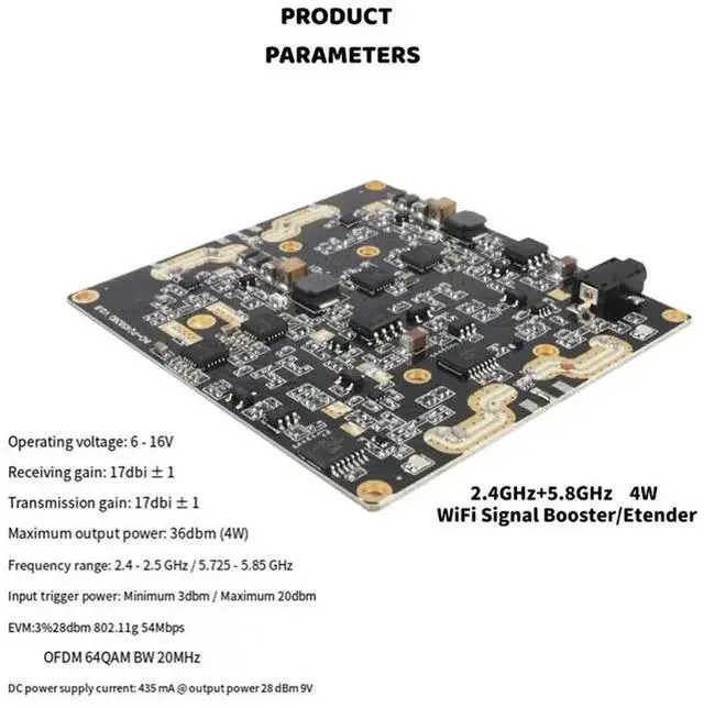 Alt view image 4 of 4 - 2.4G/5.8G-4W Dual-Band Drone Signal Amplifier PCB Bidirectional Transmission Booster Module