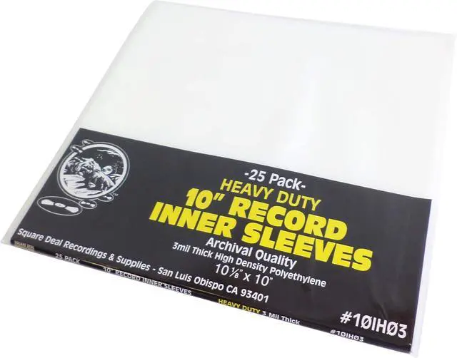Alt view image 2 of 5 - (100) 10" Record Inner Sleeves - High Density Polyethylene - 10-1/8" x 10"